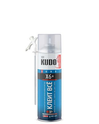 Клей-пена KUDO КЛЕИТ ВСЕ X6+ универсальный бытовой монтажный всесезонный (580гр) (12) (KUPH06B6UAU) 