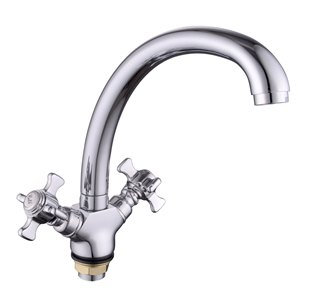 Смеситель для кухни с гайкой "LUCKY TAP" KDM-2008B-02-61, 1/2", латунь (10) (712) 