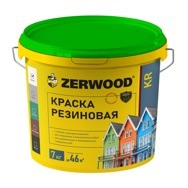 Краска резиновая ZERWOOD KR голубой (7кг) (00972628) 
