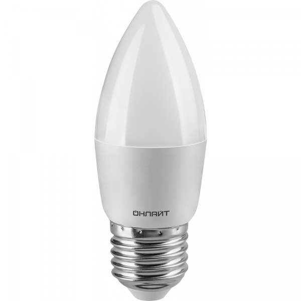 "ОНЛАЙТ" Лампа светодиодная LED 8вт Е27 6,5К дневной матовая свеча (100) (20172) 