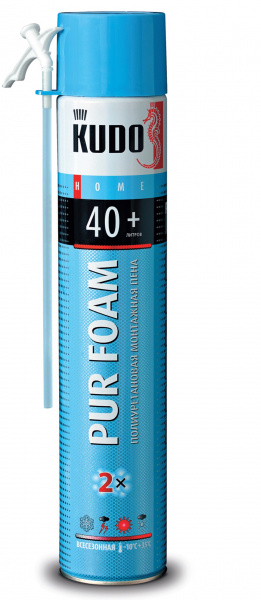 Пена монтажная KUDO HOME 40+ всесезонная (700гр) (12/840) (KUPH10U40+) 