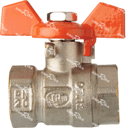 Кран шаровый Terma-RED 1/2 в/в бабочка (31003) (12) 