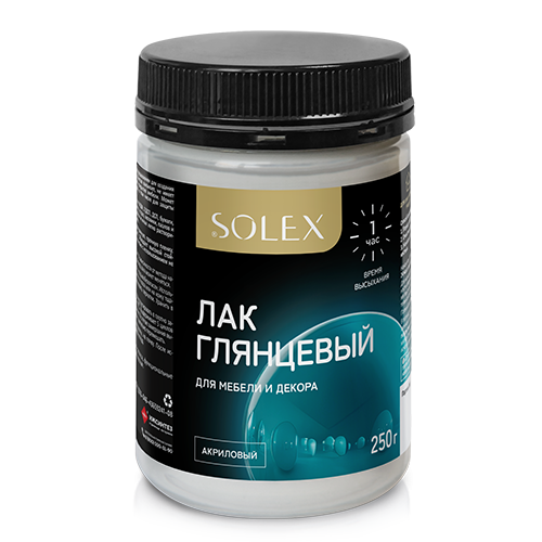 Лак для мебели SOLEX глянцевый (0,25кг) (12) (00972424) 