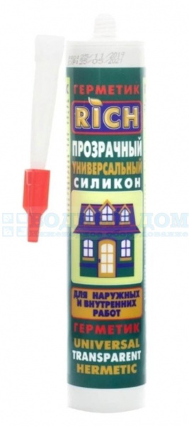 Герметик РИЧ универсальный силикон прозрачный (280мл) (24) (113945) 