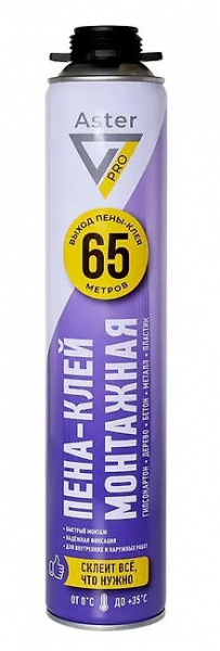 Клей-пена монтажная ASTER Professional  (750мл) (800гр) (12/900) (FA-750-G) 