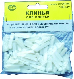 Клинья для кафельной плитки (30*6*6 мм) (100шт) (min 5/150) (3980706) 