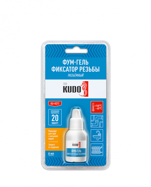 Фум-гель KUDO (фиксатор резьбы) разъемный (6мл) (24) (KU-H211) 