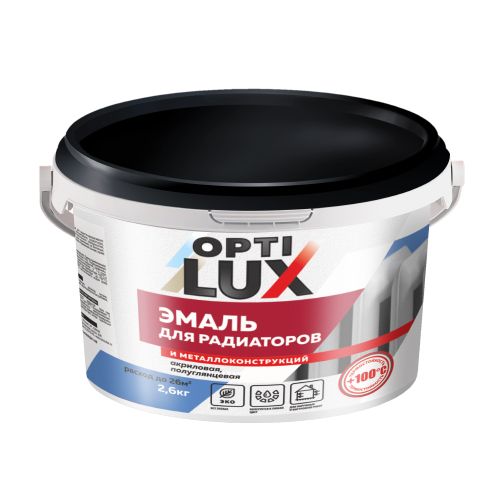 Эмаль акриловая "ОПТИЛЮКС" для радиаторов и металлоконструкций (0,5кг) (12/660) (025464546466) 