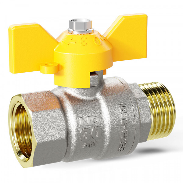 Кран шаровый LD Pride газ 1/2" в/н бант (30) 