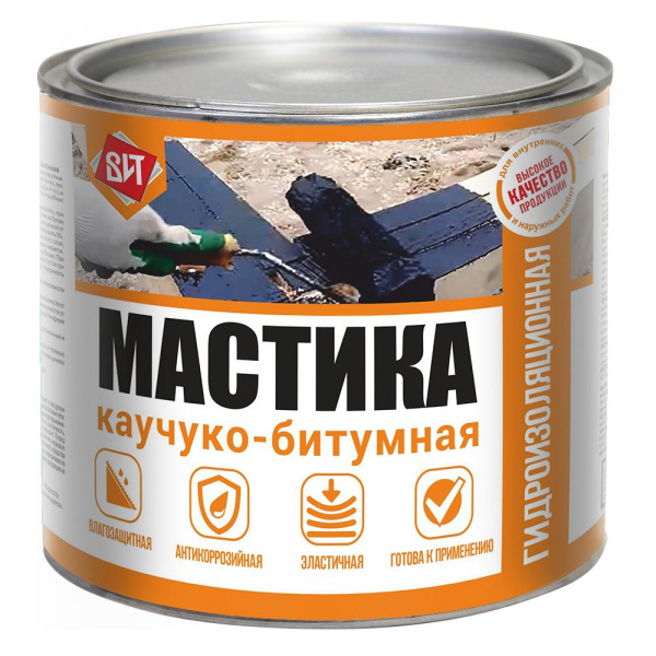 Мастика "Царицынские краски" каучуко-битумная  (1,6кг) (6)