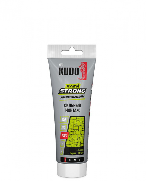 Клей KUDO HOME Strong акриловый для сильного монтажа белый тюбик 200 мл (12) KBT-341 