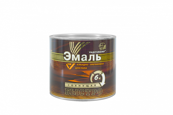 Эмаль для пола алкидно-уретановая "Радуга" желто-коричневая "БЫСТРОСОХНУЩАЯ" (0,9кг)(6) 