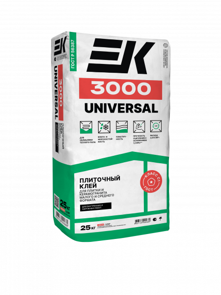 EK3000 UNIVERSAL клей для плитки и керамогранита (25кг) (60)  