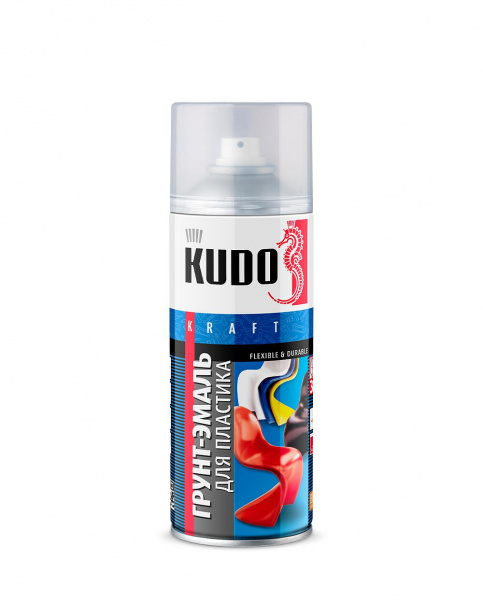 KU-6002 Грунт-эмаль KUDO для пластика (520мл) черная (RAL 9005) (12) 