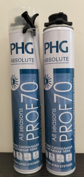 Пена монтажная PHG Absolute PROF 70 профессиональная 2в1 (1000мл) (1000гр) (12/960) (242419/1) 