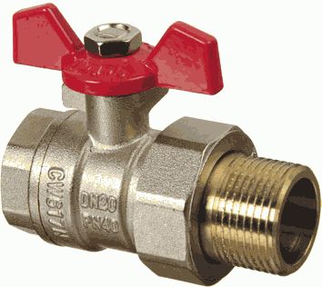 Кран шаровый Terma-RED 1/2 в/н Американка бабочка (31048) (12) 