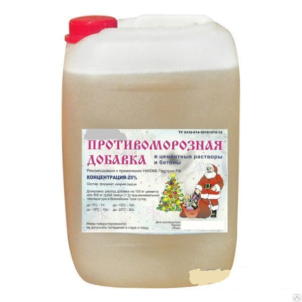 Противоморозная добавка для бетона до -25°С (формиат натрия) (5л) (4) (80) 