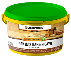 Лак "ZERWOOD" для бань и саун с воском (0,9л) (12/528) (001605547579) 
