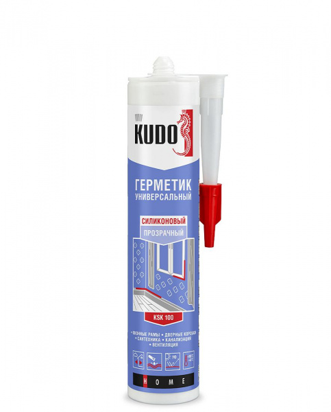 Герметик KUDO KSK-100 силиконовый универсальный прозрачный 280мл (20/1008) (KSK-100) 