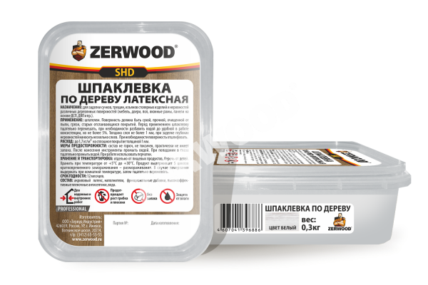 Шпаклевка по дереву ZERWOOD сосна (0,3кг) (20/1200) (00871696455) 
