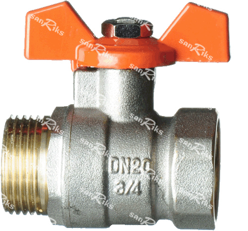 Кран шаровый Terma-R 3/4 в/н бабочка (31024) (10) 