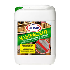 OLIMP УЛЬТРАСЕПТ Трудновымываемый антисептик для древесины  5л (128) (мерзнет) 