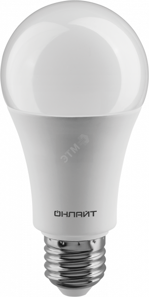 "ОНЛАЙТ" Лампа светодиодная LED 15вт Е27 4К белый ЛОН А60 (100) (20365) 
