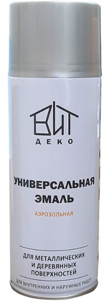 Эмаль аэрозольная "ВИТ ДЕКО" универсальная Черный глянцевый 520мл (12) 