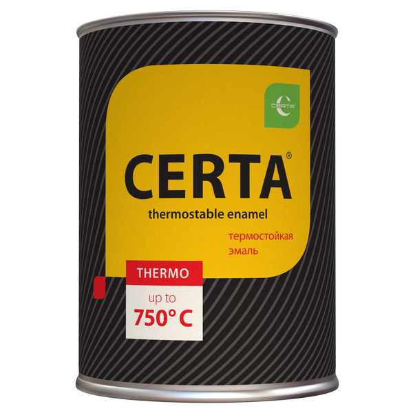 Эмаль термостойкая "CERTA" до 700°С черная (RAL9004) (0,8кг) (6) (CST00036) 