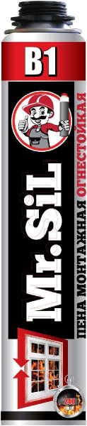 Пена монтажная Mr.Sil Cheaper В1 профессиональная огнеупорная 750мл (800гр) (12/840) (80017) 