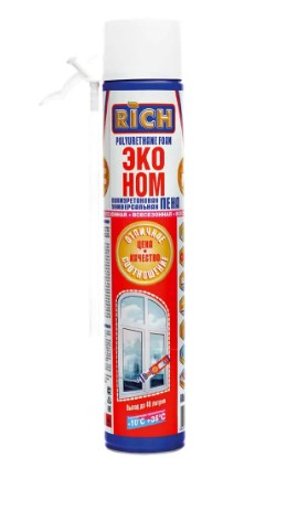 Пена монтажная РИЧ бытовая всесезонная ЭКОНОМ (600гр) (12) (113959) 