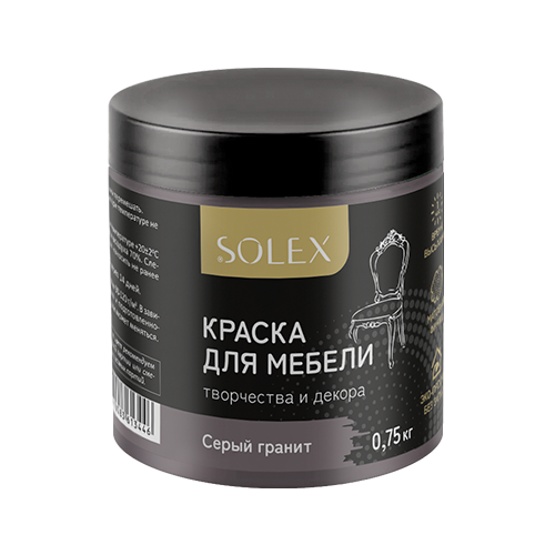 Краска для мебели SOLEX Серый гранит (0,75кг) (6) (028819709) 