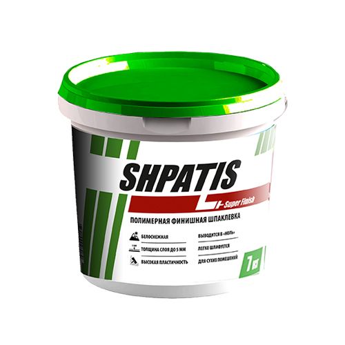 Шпаклевка "SHPATIS" финишная полимерная, выводится в "ноль" зеленая крышка (18кг)(50)(0112401171) 