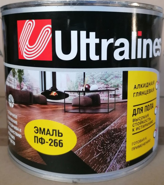 Эмаль для пола ПФ-266 "ULTRA LINES" золотисто-коричневая (5,5кг) (4) 