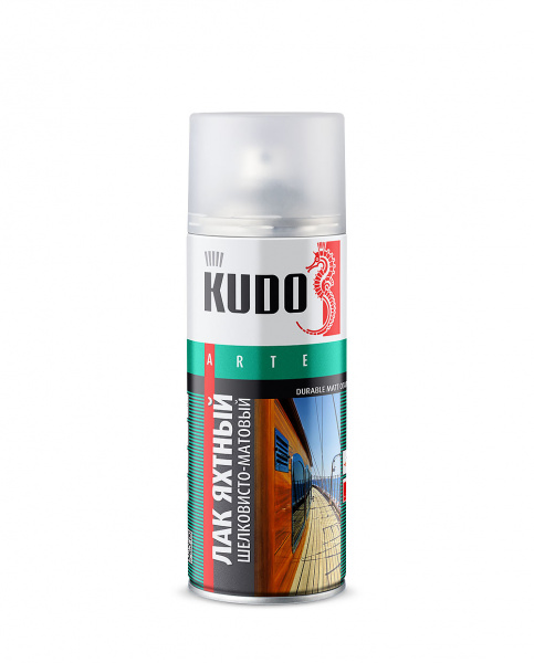 Лак KUDO аэрозольный KU-9005 яхтный шелковисто-матовый 520мл (12) 
