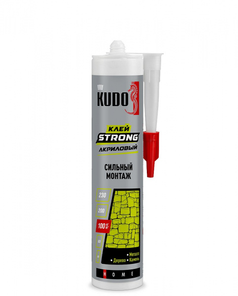 Клей KUDO HOME Strong акриловый для сильного монтажа белый 280 мл (12) KBK-341 