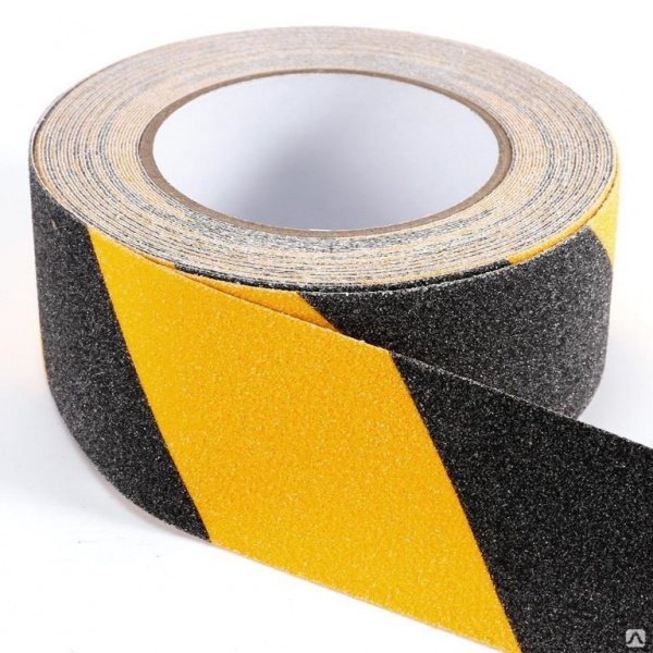 Лента клейкая противоскользящая 50мм х 5м черно-желтая "SmartFix" ANTI-SLIP (24) SFP5005Y 