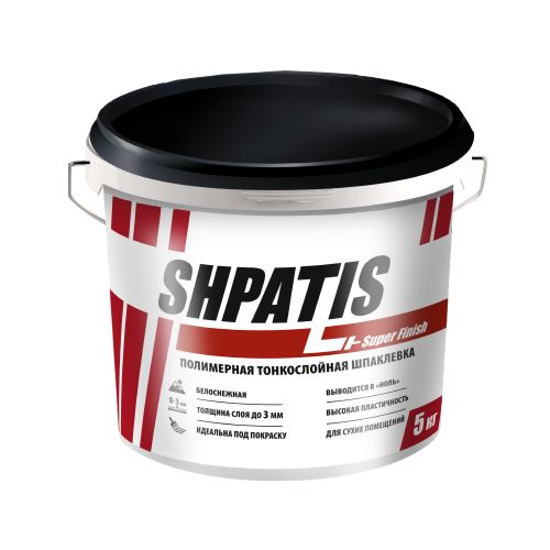 Шпаклевка "SHPATIS" тонкослойная полимерная, выводится в "ноль" черная крышка (18кг)(50)(0112401273) 