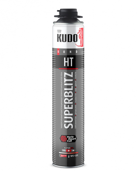 Клей-пена KUDO SUPERBLITZ HT универсальный конструкционный профессиональный всесезонный(900гр)(12) 