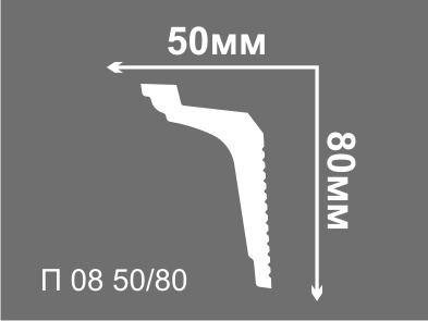 Плинтус потолочный Де-Багет П 08 50/80 (35шт) 