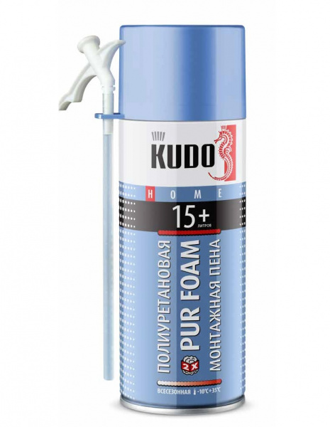 Пена монтажная KUDO HOME 15+ всесезонная (380гр) (12/1008) (KUPH05U15+) 