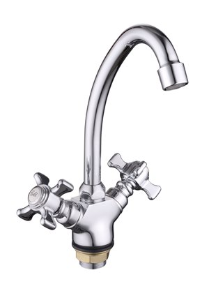 Смеситель для кухни с гайкой "LUCKY TAP" KDM-2008B-01-61, 1/2", латунь (10) (713) 