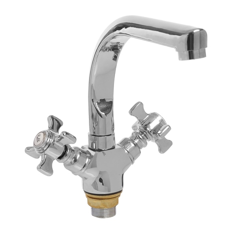 Смеситель для кухни с гайкой "LUCKY TAP" KDM-2008В-09-61, 1/2", латунь (10) (1311) 