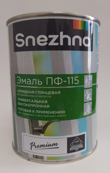 Эмаль ПФ-115 "Snezhna Premium" белая (0,9кг) (6) 