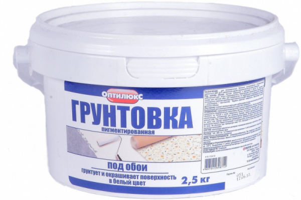 Грунтовка ОПТИЛЮКС под обои (2,5кг) (4/264) (03065) 