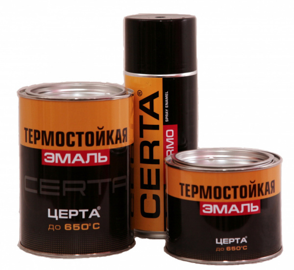 Эмаль термостойкая "CERTA" до 400°С серая (RAL 7040) (0,8кг) (6) (CST00054) 